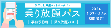 ひがし北海道 乗り放題パス 冬 バナー 日本語サイト サイズ(234×60)