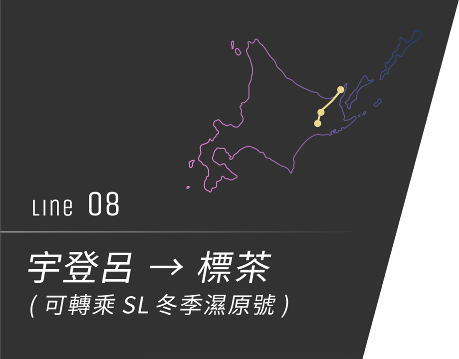 No.8 宇登呂→標茶(可轉乘SL冬季濕原號)