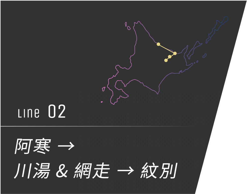 No.2 阿寒 → 川湯&網走 → 紋別