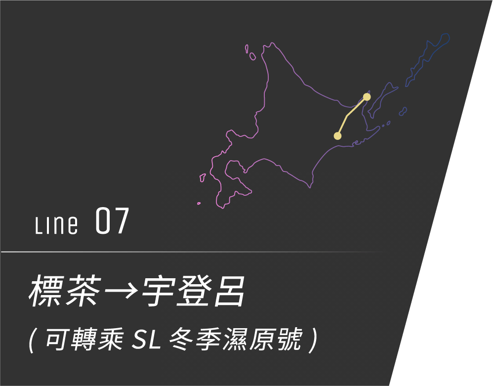 No.7 宇登呂→標茶(可轉乘SL冬季濕原號)